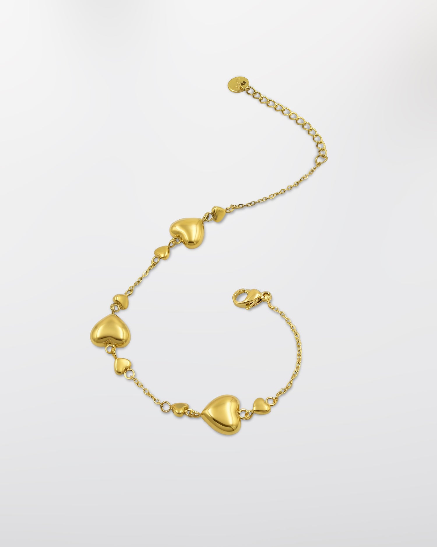 BRANSOLETKA Z SERDUSZKAMI pozłacana