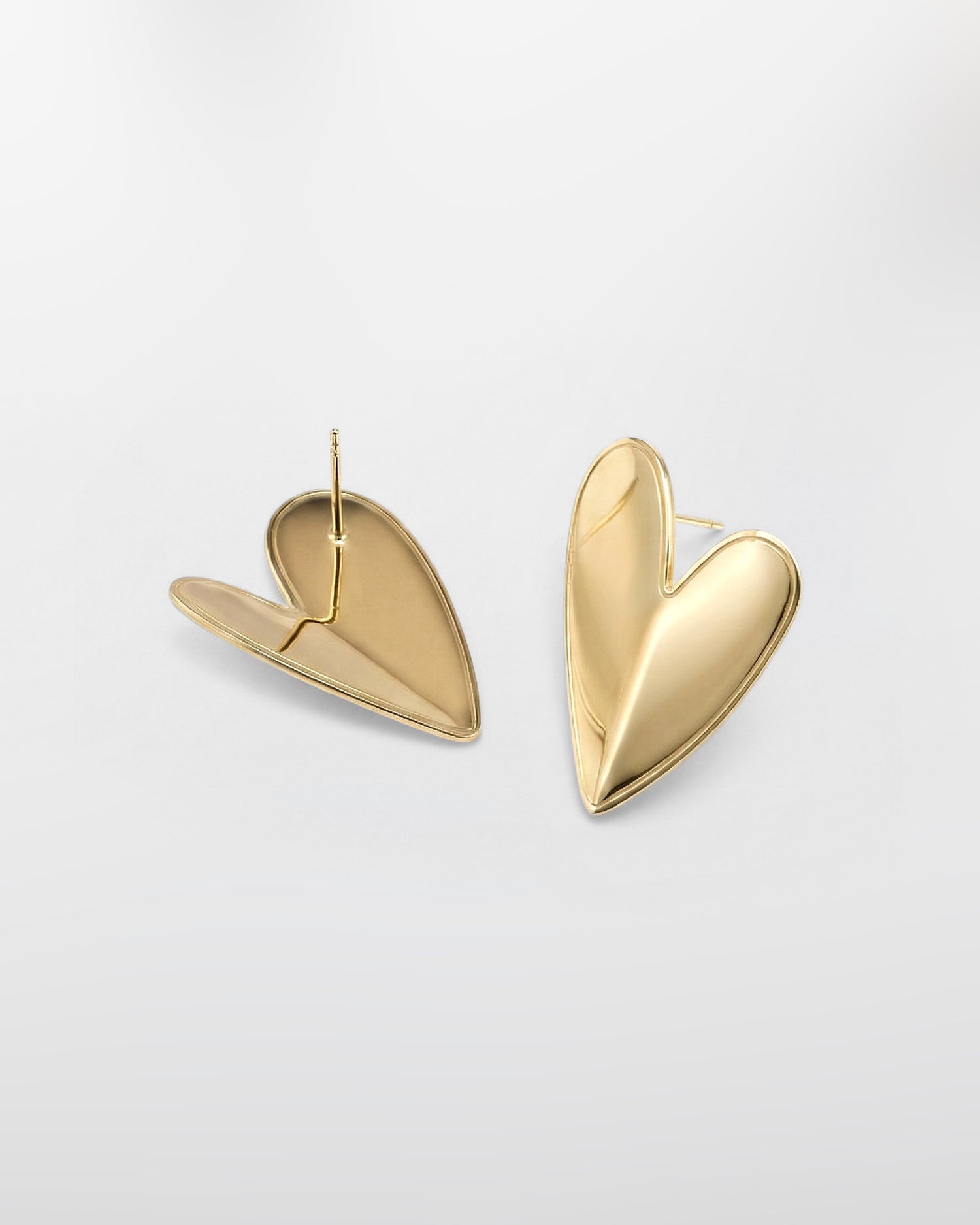 KOLCZYKI SERCA łamane pozłacane