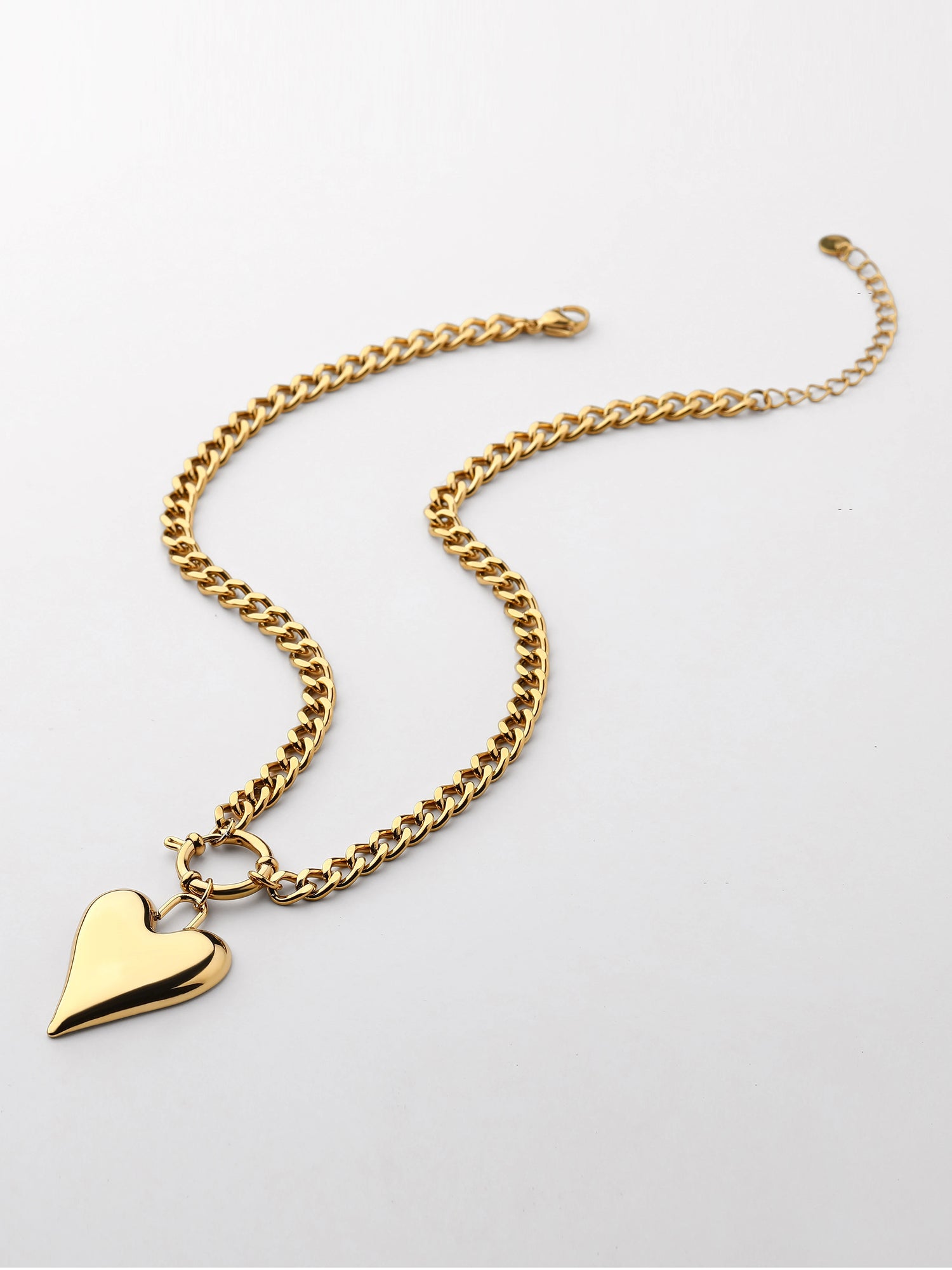 NASZYJNIK SERCE z zapięciem federing pozłacany