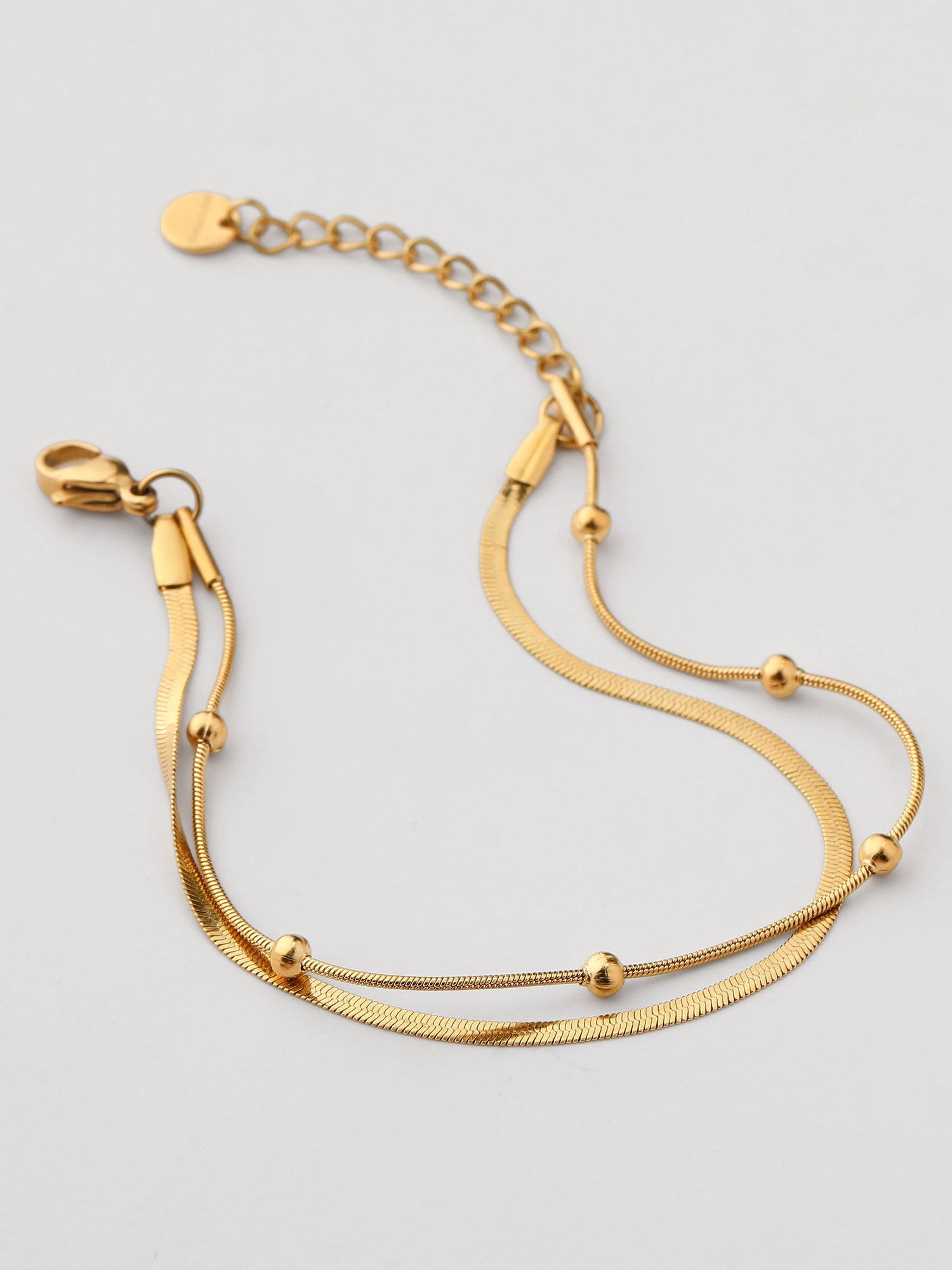 BRANSOLETKA PODWÓJNA ZE ŻMIJKĄ pozłacana