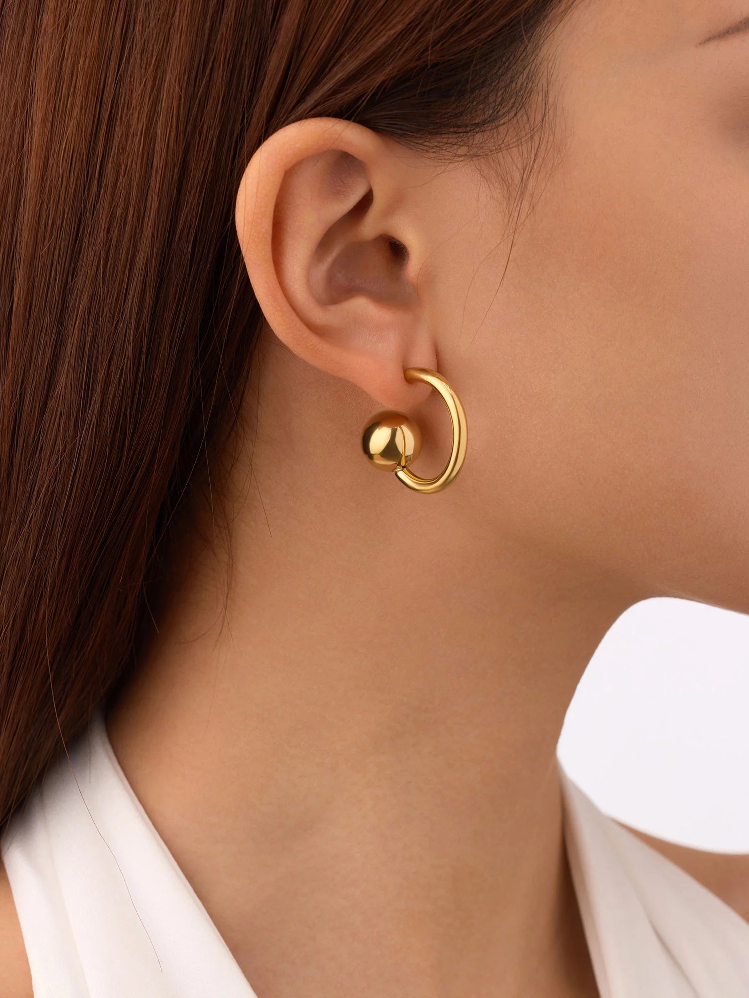 KOLCZYKI KOŁA Z Z KULKĄ pozłacane