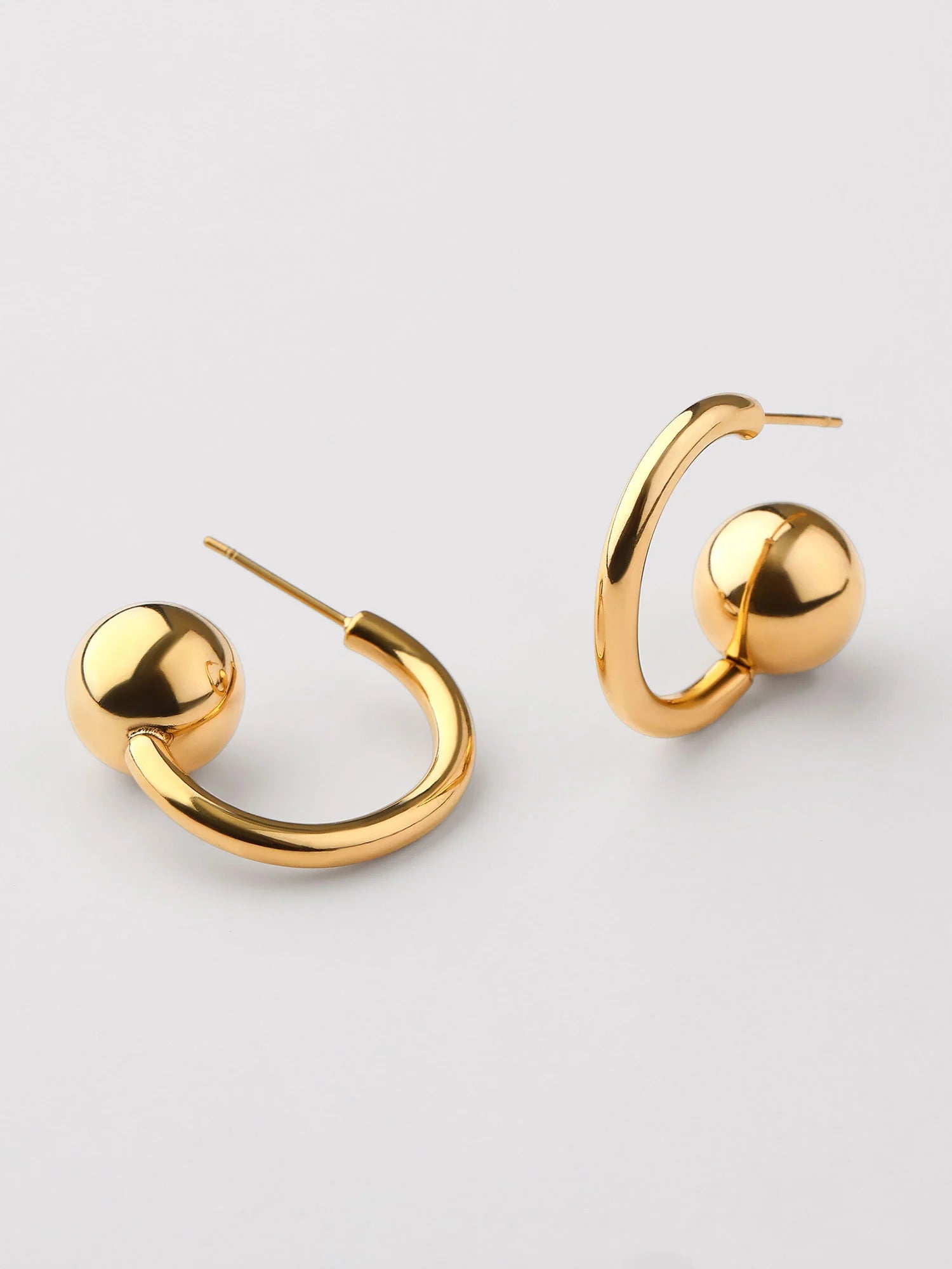 KOLCZYKI KOŁA Z Z KULKĄ pozłacane