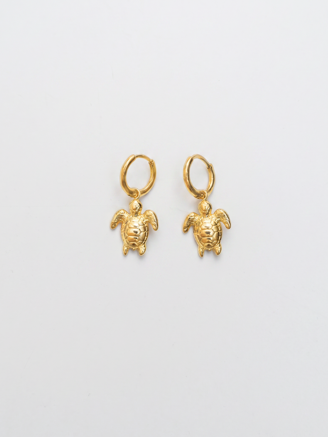 KOLCZYKI ŻÓŁWIE MORSKIE pozłacany