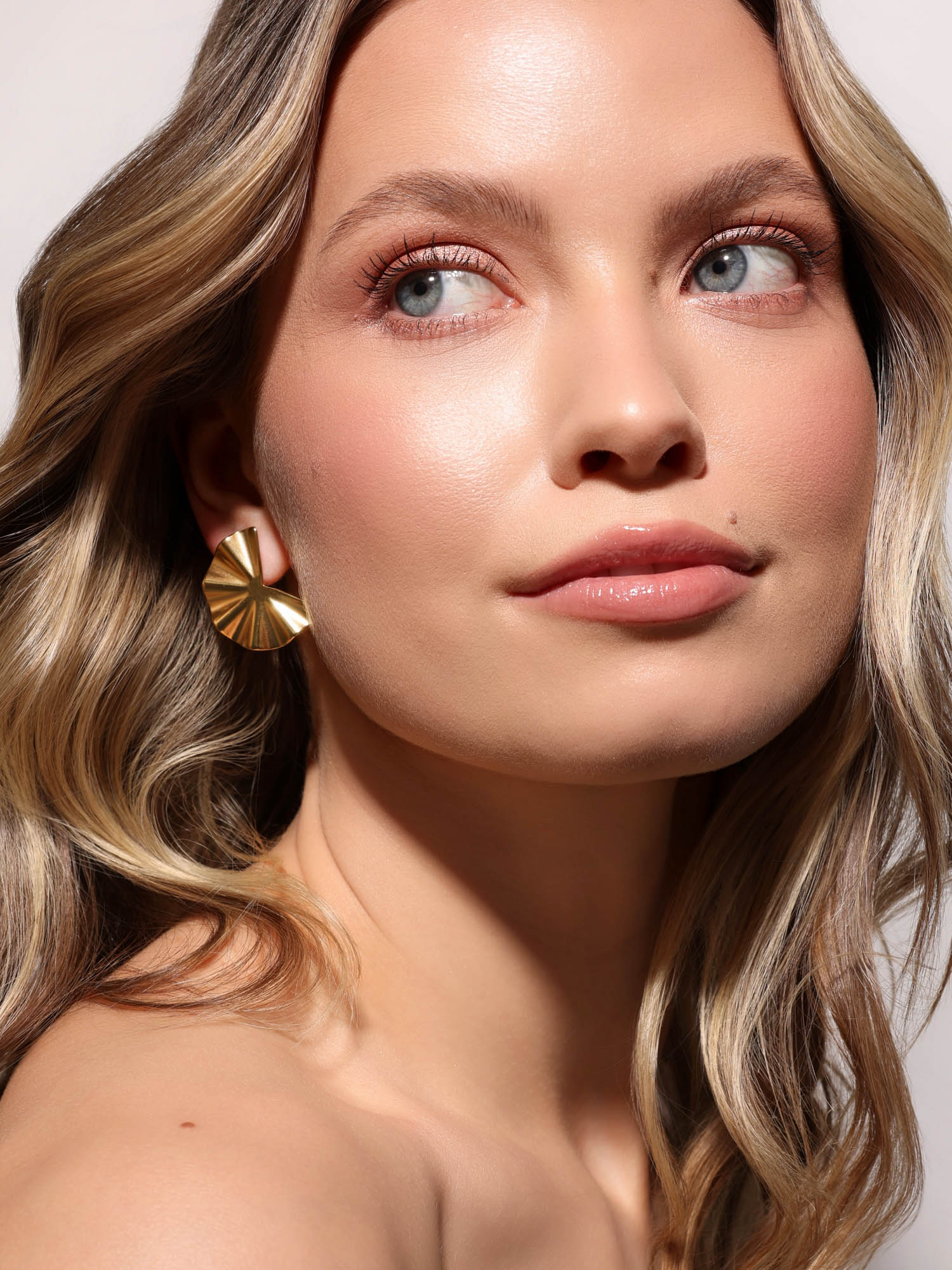 KOLCZYKI WACHLARZE pozłacane